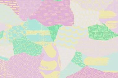 Soyut siyah konturlar, el vektör desen çizdi. Geometrik tarzı Retro soyut desen. Soyut çok renkli geometrik desen.