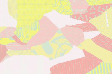 Soyut siyah konturlar, el vektör desen çizdi. Geometrik tarzı Retro soyut desen. Soyut çok renkli geometrik desen.