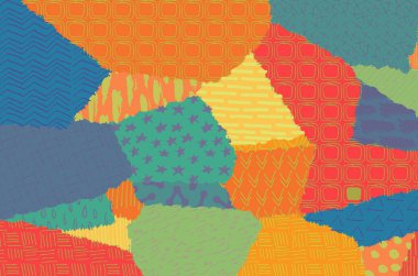 Soyut siyah konturlar, el vektör desen çizdi. Geometrik tarzı Retro soyut desen. Soyut çok renkli geometrik desen.