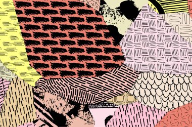 Desen. Fırça darbeleriyle soyut arkaplan. Tek renkli, elle çizilmiş doku. Modern grafik tasarımı. El yapımı çizgili..