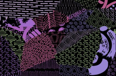 Desen. Fırça darbeleriyle soyut arkaplan. Tek renkli, elle çizilmiş doku. Modern grafik tasarımı. El yapımı çizgili..