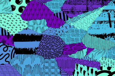 Desen. Fırça darbeleriyle soyut arkaplan. Tek renkli, elle çizilmiş doku. Modern grafik tasarımı. El yapımı çizgili..