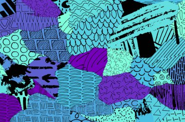 Desen. Fırça darbeleriyle soyut arkaplan. Tek renkli, elle çizilmiş doku. Modern grafik tasarımı. El yapımı çizgili..