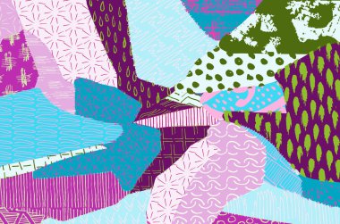 Desen. Fırça darbeleriyle soyut arkaplan. Tek renkli, elle çizilmiş doku. Modern grafik tasarımı. El yapımı çizgili..