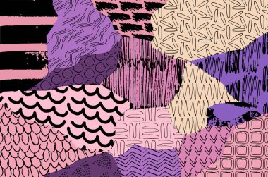 Desen. Fırça darbeleriyle soyut arkaplan. Tek renkli, elle çizilmiş doku. Modern grafik tasarımı. El yapımı çizgili..