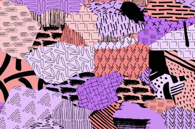 Desen. Fırça darbeleriyle soyut arkaplan. Tek renkli, elle çizilmiş doku. Modern grafik tasarımı. El yapımı çizgili..