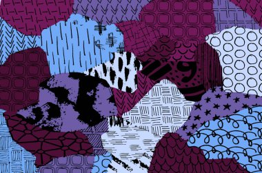 Desen. Fırça darbeleriyle soyut arkaplan. Tek renkli, elle çizilmiş doku. Modern grafik tasarımı. El yapımı çizgili..