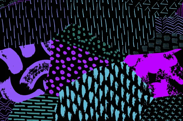 Шаблон Абстрактный Фон Мазками Кисти Монохромная Текстура Ручной Работы Современный — стоковый вектор