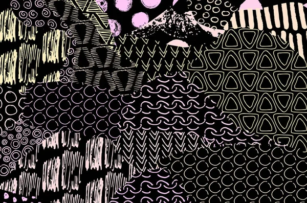 パターンだ ブラシストロークで抽象的な背景 モノクロームの手描きの質感 現代のグラフィックデザイン 手描きの縞 — ストックベクタ