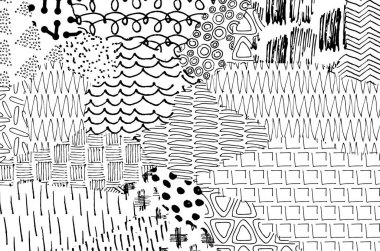 Desen. Fırça darbeleriyle soyut arkaplan. Tek renkli, elle çizilmiş doku. Modern grafik tasarımı. El yapımı çizgili..