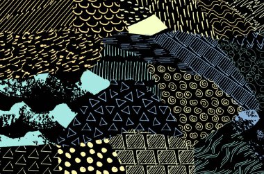 Desen. Fırça darbeleriyle soyut arkaplan. Tek renkli, elle çizilmiş doku. Modern grafik tasarımı. El yapımı çizgili..