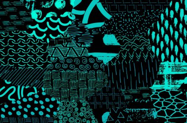 Desen. Fırça darbeleriyle soyut arkaplan. Tek renkli, elle çizilmiş doku. Modern grafik tasarımı. El yapımı çizgili..