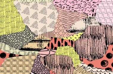 Desen. Fırça darbeleriyle soyut arkaplan. Tek renkli, elle çizilmiş doku. Modern grafik tasarımı. El yapımı çizgili..