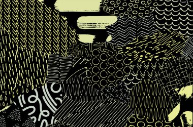 Desen. Fırça darbeleriyle soyut arkaplan. Tek renkli, elle çizilmiş doku. Modern grafik tasarımı. El yapımı çizgili..