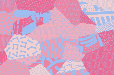 Desen. Fırça darbeleriyle soyut arkaplan. Tek renkli, elle çizilmiş doku. Modern grafik tasarımı. El yapımı çizgili..