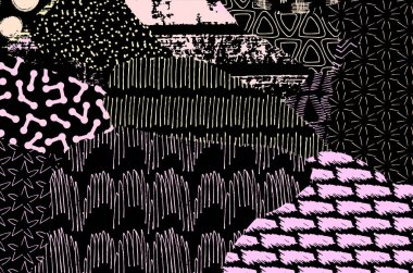 Desen. Fırça darbeleriyle soyut arkaplan. Tek renkli, elle çizilmiş doku. Modern grafik tasarımı. El yapımı çizgili..