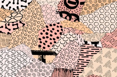 Desen. Fırça darbeleriyle soyut arkaplan. Tek renkli, elle çizilmiş doku. Modern grafik tasarımı. El yapımı çizgili..