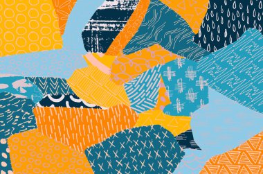 Desen. Fırça darbeleriyle soyut arkaplan. Tek renkli, elle çizilmiş doku. Modern grafik tasarımı. El yapımı çizgili..