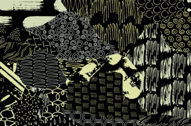 Desen. Fırça darbeleriyle soyut arkaplan. Tek renkli, elle çizilmiş doku. Modern grafik tasarımı. El yapımı çizgili..