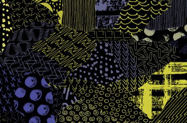 Desen. Fırça darbeleriyle soyut arkaplan. Tek renkli, elle çizilmiş doku. Modern grafik tasarımı. El yapımı çizgili..