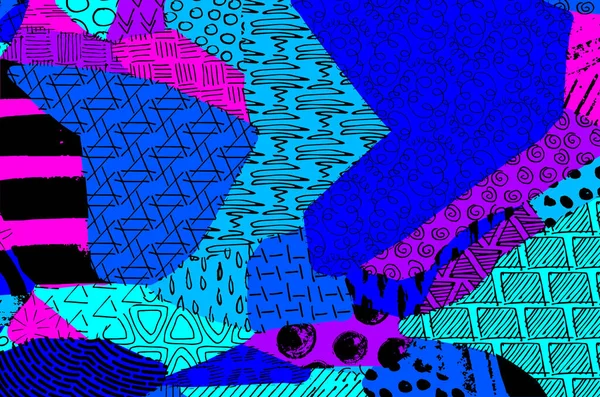 Muster Abstrakter Hintergrund Mit Pinselstrichen Monochrom Handgezeichnete Textur Modernes Grafikdesign — Stockvektor