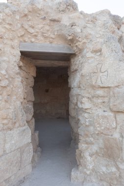 Herodion Dağı ve Kral Herod 'un kalesinin harabeleri yapay bir kraterin içinde. Judaean Çölü, Batı Şeria. Yüksek kalite fotoğraf