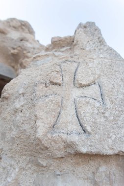 Herodion Dağı ve Kral Herod 'un kalesinin harabeleri yapay bir kraterin içinde. Judaean Çölü, Batı Şeria. Yüksek kalite fotoğraf