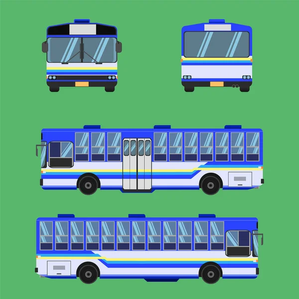 Thai Otobüsü Mavi Gökyüzü Sarı Taşıma Aracı Şoförü Otobus Otobus — Stok Vektör
