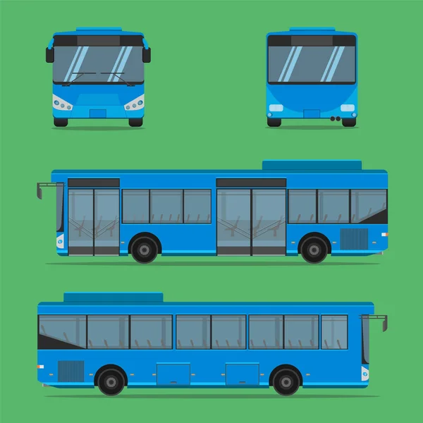 Blå Buss Ngv Förare Biljettpris Passagerare Autobus Omnibus Vagn Järnväg — Stock vektor