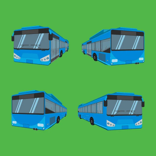 Boyutlu Mavi Otobüs Şoförü Yolcu Otobusu Vagon Vagonu Koltuğu Koltuğu — Stok Vektör