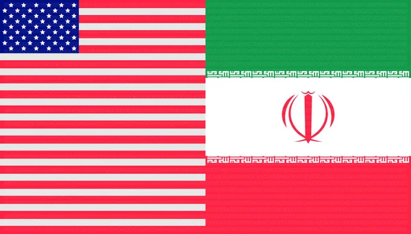 Concept Guerre Commerciale États Unis Fond Drapeau Iran Illustration Vectorielle — Image vectorielle