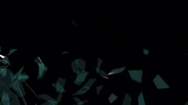 4K.alpha channel render glass three breaking point transparent background
