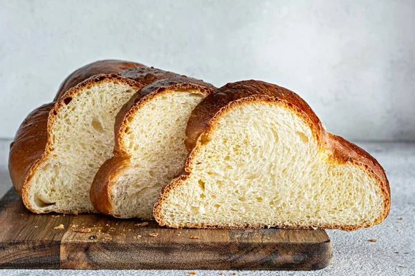 Challah Hala Een Traditioneel Joods Zoet Vers Sabbat Gevlochten Brood — Stockfoto