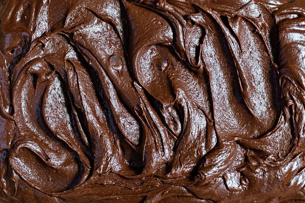 Chocolade Textuur Mousse Met Stukjes Chocolade Druppels Rauw Deeg Voor — Stockfoto