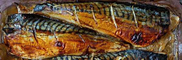 Filet Macrou Copt Sos Teriyaki Lămâie Mâncare Sănătoasă Pește Afumată — Fotografie, imagine de stoc