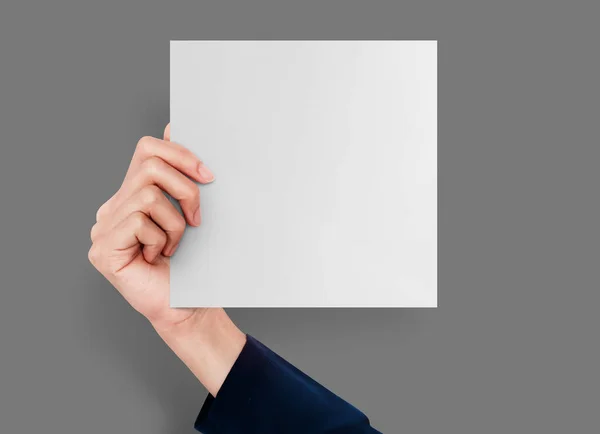 Hände Die Papier Format Für Briefpapier Blank Halten — Stockfoto