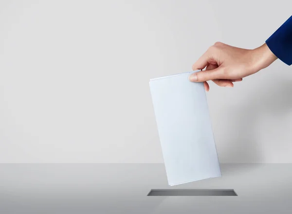 Hand Hand Stimmzettel Für Wahlkonzept Ort Der Wahl — Stockfoto