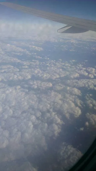 Vista Pájaro Del Cielo Vista Desde Ojo Buey Nube — Foto de Stock