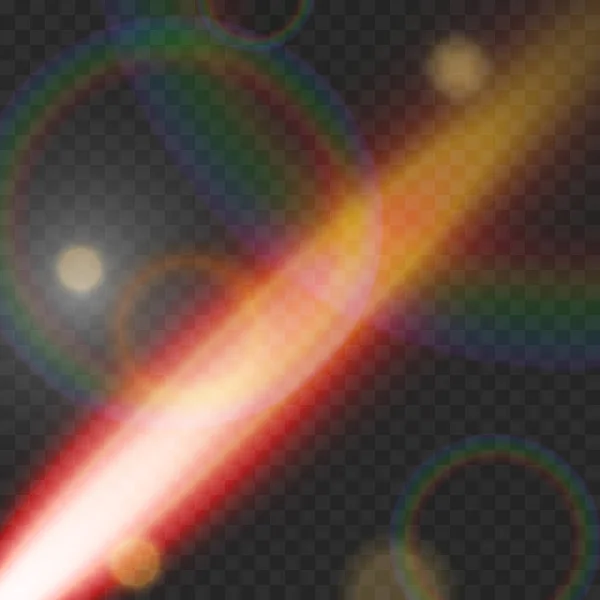 太陽の影響 フラッシュ 透明背景にグレア — ストックベクタ