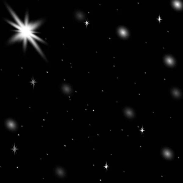 Schwarzer Hintergrund Abstrakte Textur Mit Lichtern Bokeh Und Sternen — Stockvektor