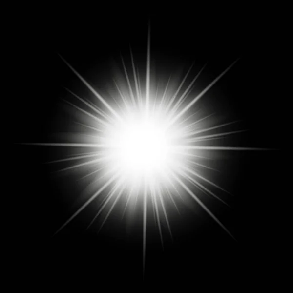 Explosão Estelar Brilhante Com Brilhos Raios Flare Luz Dourada Efeito — Vetor de Stock