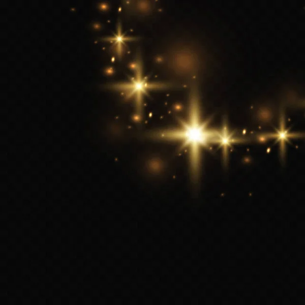 Explosión Estrellas Brillantes Efecto Luz Polvo Deslumbramiento Sobre Fondo Transparente — Vector de stock