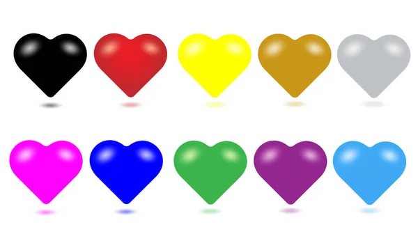 Corazón Multicolor Sobre Fondo Blanco Ilustración Vectorial — Archivo Imágenes Vectoriales