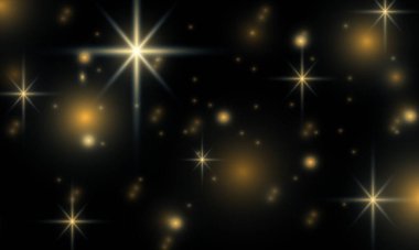 Parlak altın toz vektörü parlıyor. Arka plan için parıldayan parlak süsler. Vektör illüstrasyonu.