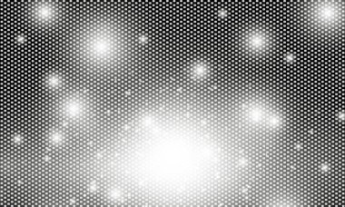 Şeffaf bir arkaplanda parlak toz etkisi. Parlak ve parlak. Vektör çizimi. Işık, ışık ve patlama.
