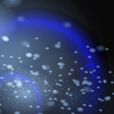 mavi bokeh, parıltı, siyah bir arkaplanda toz