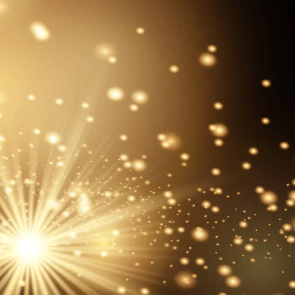 Shiny Vector Star Golden Dust Glitter Bright Decorations Background Vector — Stock Vector