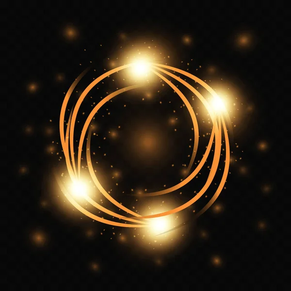 Polvo Brillante Estrella Círculo Luces Estrellas Fondo Transparente Concepto Gráfico — Vector de stock