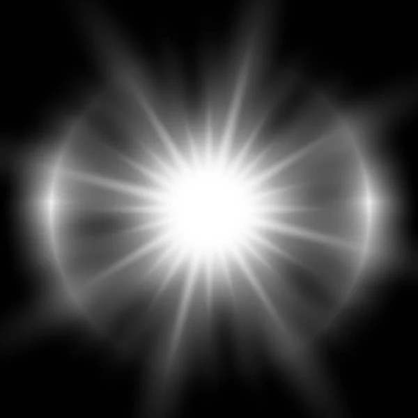 Heller Schöner Stern Mit Licht Lichteffekt Vektorabbildung Auf Schwarzem Hintergrund — Stockvektor