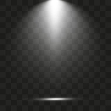 Vektör Spotlights. Sahne. Işık şeffaf efektler.